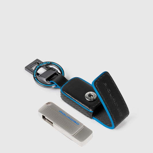 Portachiavi in pelle con chiavetta USB 256GB Bluesquare Piquadro (disponibile in due colori)