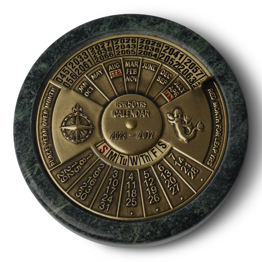 Calendario Perpetuo in ottone e marmo Authentic Models