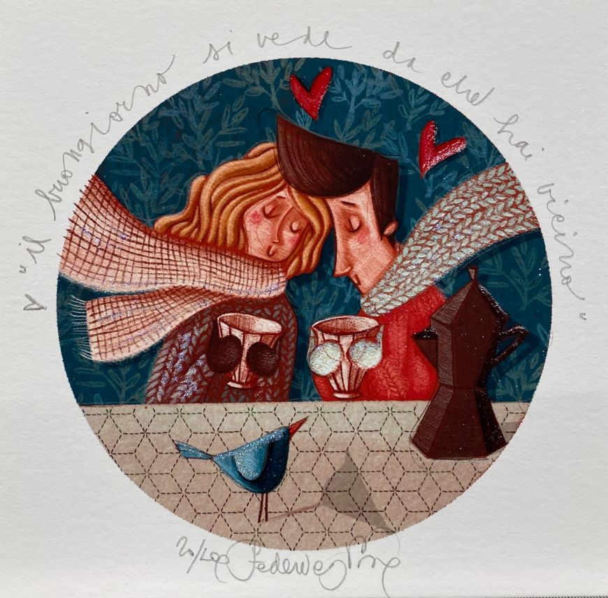 Grafica di Federica Porro "Il Buongiorno si vede da chi hai vicino"
