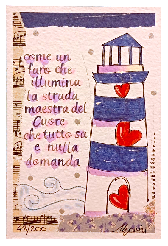Grafica di Lola Martini "Come un faro che illumina la strada maestra del cuore"