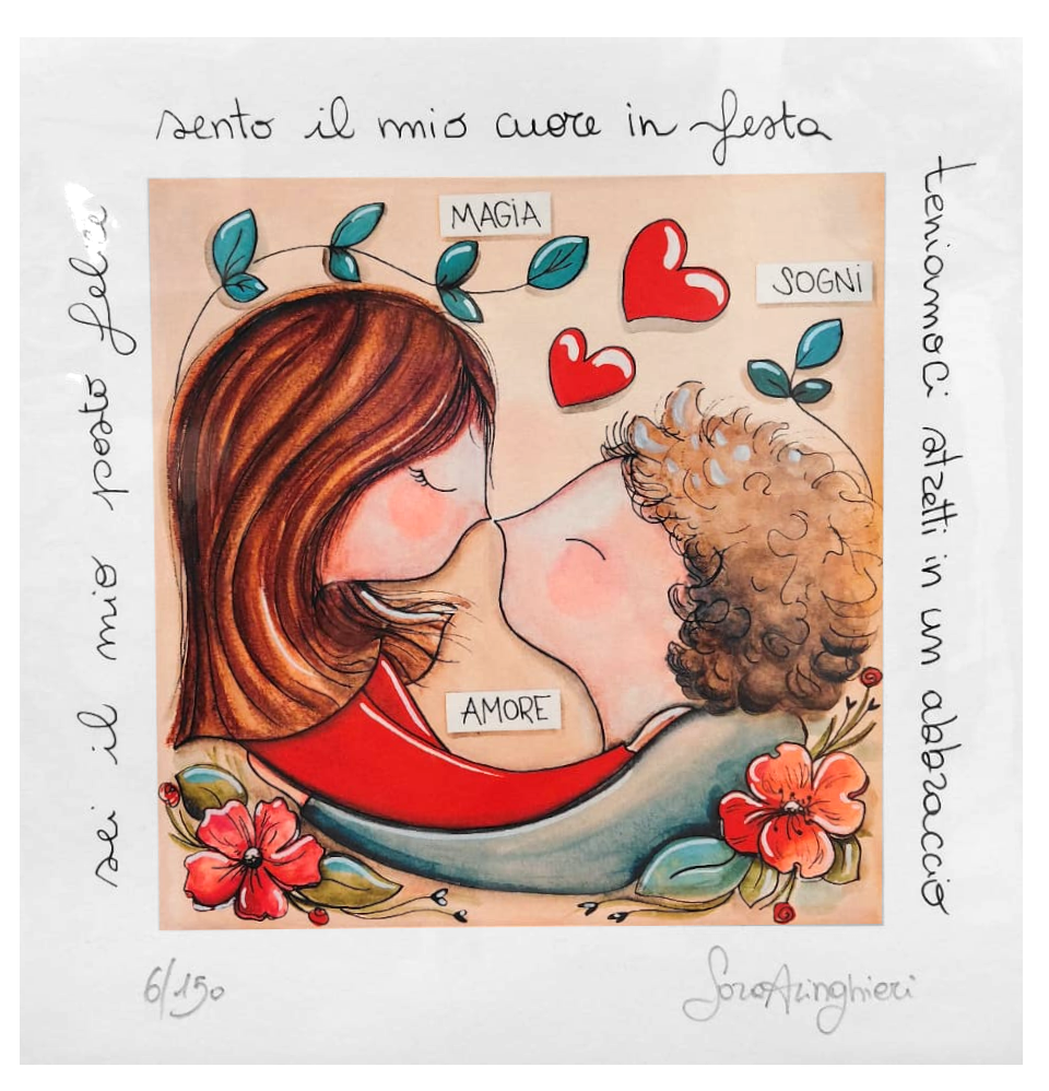 Grafica di Sara Aringhieri "Sento il mio cuore in festa"