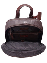 Carica l'immagine nel visualizzatore di Gallery, Zaino portacomputer 15.6" in pelle con astuccio rimovibile "Large New York" A.G. Spalding & Bros testa di moro