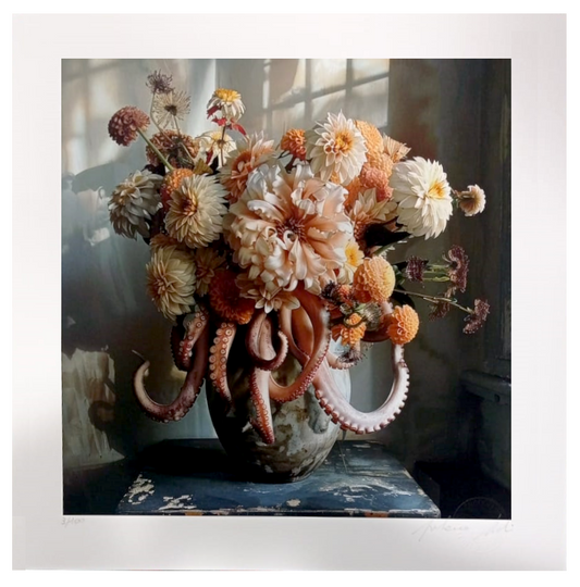 Grafica incorniciata di Ludovica Lugli : "I fiori del giovedì"