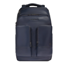 Carica l'immagine nel visualizzatore di Gallery, Zaino portacomputer 16,5" in pelle on cinghia pettorale, portaocchiali, protezioni antiurto Piquadro