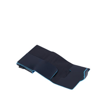Carica l'immagine nel visualizzatore di Gallery, Porta carte di credito in pelle e metallo con RFID Bluesquare blu