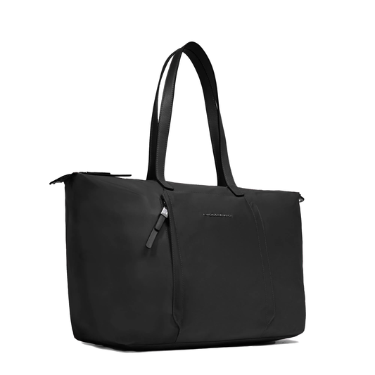 Borsa donna porta pc 15,6" pieghevole in tessuto e pelle Piquadro