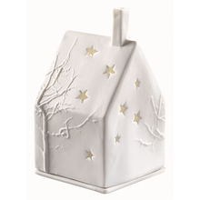 Carica l'immagine nel visualizzatore di Gallery, Decorazione in ceramica porta tea light "Casetta Albero"