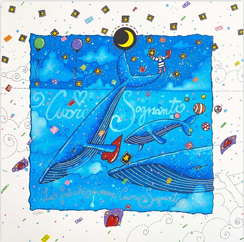Grafica di Andrea Agostini 'La felicità di essere cuori sognanti'