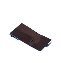 Carica l'immagine nel visualizzatore di Gallery, Porta carte di credito in pelle e metallo con RFID Bluesquare mogano