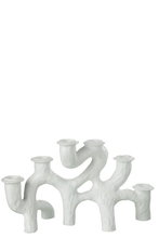 Carica l'immagine nel visualizzatore di Gallery, Candelabro a sei candele in resina bianca "Corallo"
