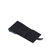Carica l'immagine nel visualizzatore di Gallery, Porta carte di credito in pelle e metallo con RFID Bluesquare nero