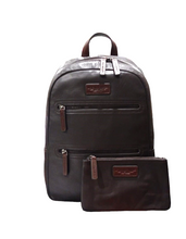 Carica l'immagine nel visualizzatore di Gallery, Zaino portacomputer 15.6" in pelle con astuccio rimovibile "Large New York" A.G. Spalding & Bros testa di moro
