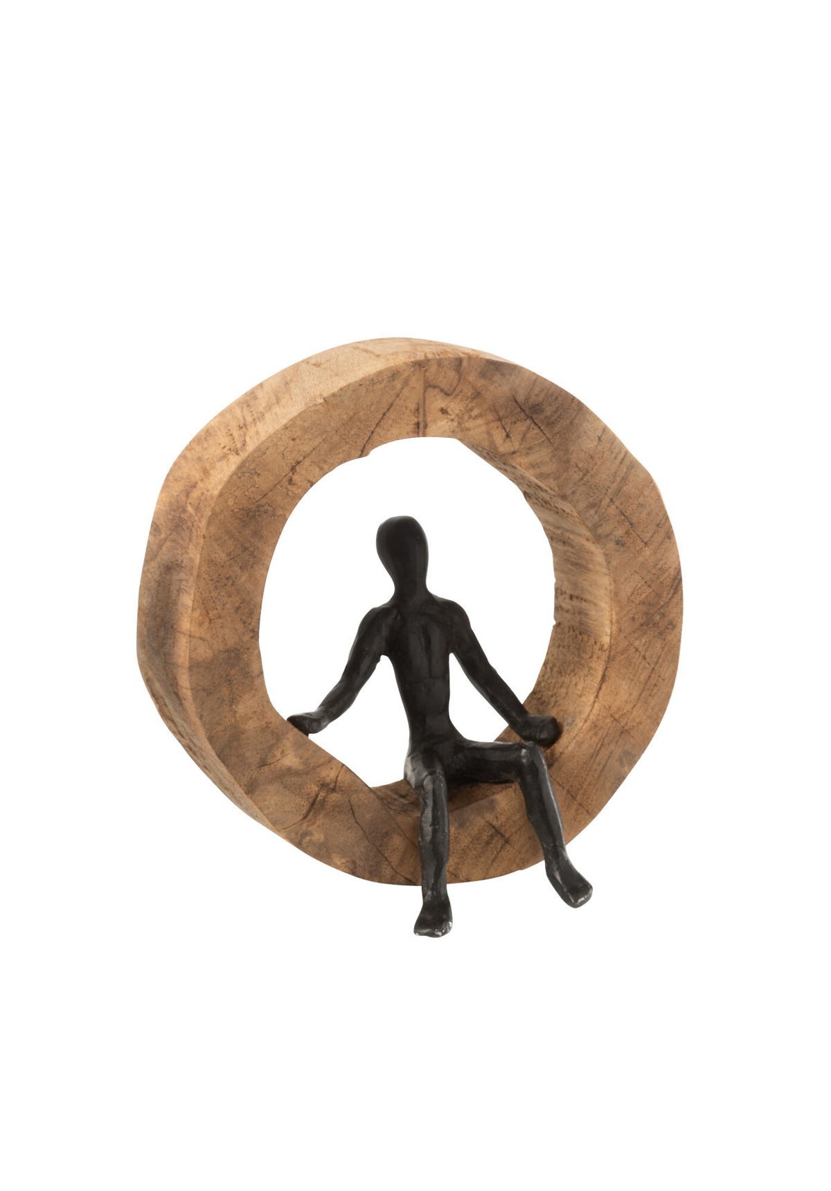 Scultura da appendere in legno di mango "Meritato riposo"