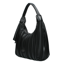 Carica l'immagine nel visualizzatore di Gallery, Borsa a spalla in ecopelle plissè con fiocco borchiato "Cult"