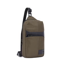 Carica l'immagine nel visualizzatore di Gallery, Monospalla porta iPad®mini in tessuto e pelle "Wollem" Piquadro verde