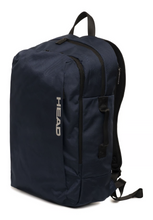 Carica l'immagine nel visualizzatore di Gallery, Zaino portacomputer 17" in tessuto tecnico con sacca porta abiti e cinghia pettorale " Club " HEAD blu