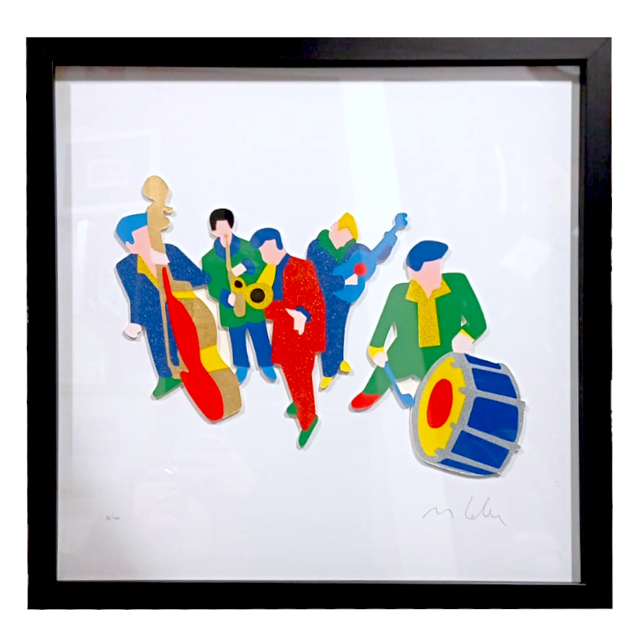 Grafica incorniciata di Marco Lodola: "Musical Chords"