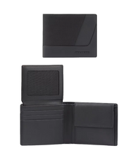 Carica l'immagine nel visualizzatore di Gallery, Portafoglio piccolo in tessuto e pelle con porta spicci e portabadge "Wollem" Piquadro