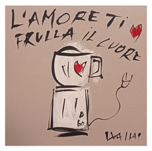 Carica l'immagine nel visualizzatore di Gallery, Opera unica tecnica mista di Wallas: "L'amore ti frulla il cuore"
