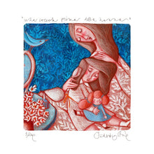 Carica l'immagine nel visualizzatore di Gallery, Grafica incorniciata di Federica Porro "Una coccola prima della nanna"
