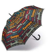 Carica l'immagine nel visualizzatore di Gallery, Ombrello lungo "Long Slogan" Happy Rain nero
