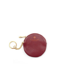 Carica l'immagine nel visualizzatore di Gallery, Portachiavi rotondo in pelle Tiffany A. G. Spalding & Bros rosso