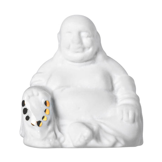 Mini Buddha in porcellana con scatolina "Relax OMMMMM" Raeder