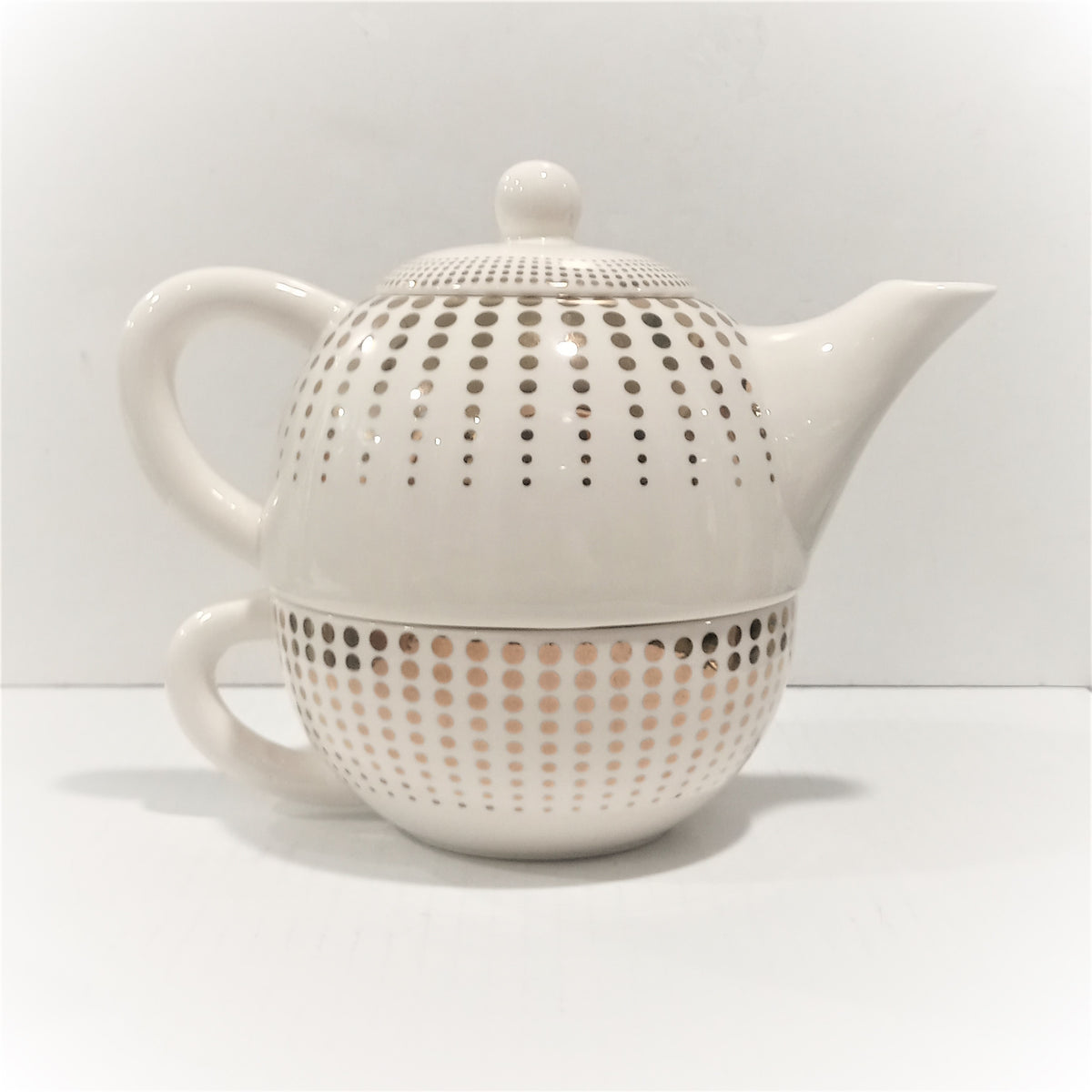 Set Tazza e Teiera "Puntini dorati"