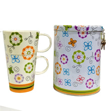 Carica l'immagine nel visualizzatore di Gallery, Set due tazze con scatola in latta