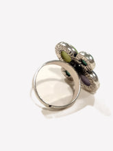 Carica l'immagine nel visualizzatore di Gallery, Anello con castoni cabochon verde e blu
