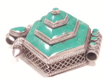 Carica l'immagine nel visualizzatore di Gallery, Pendente argento e turchese esagonale