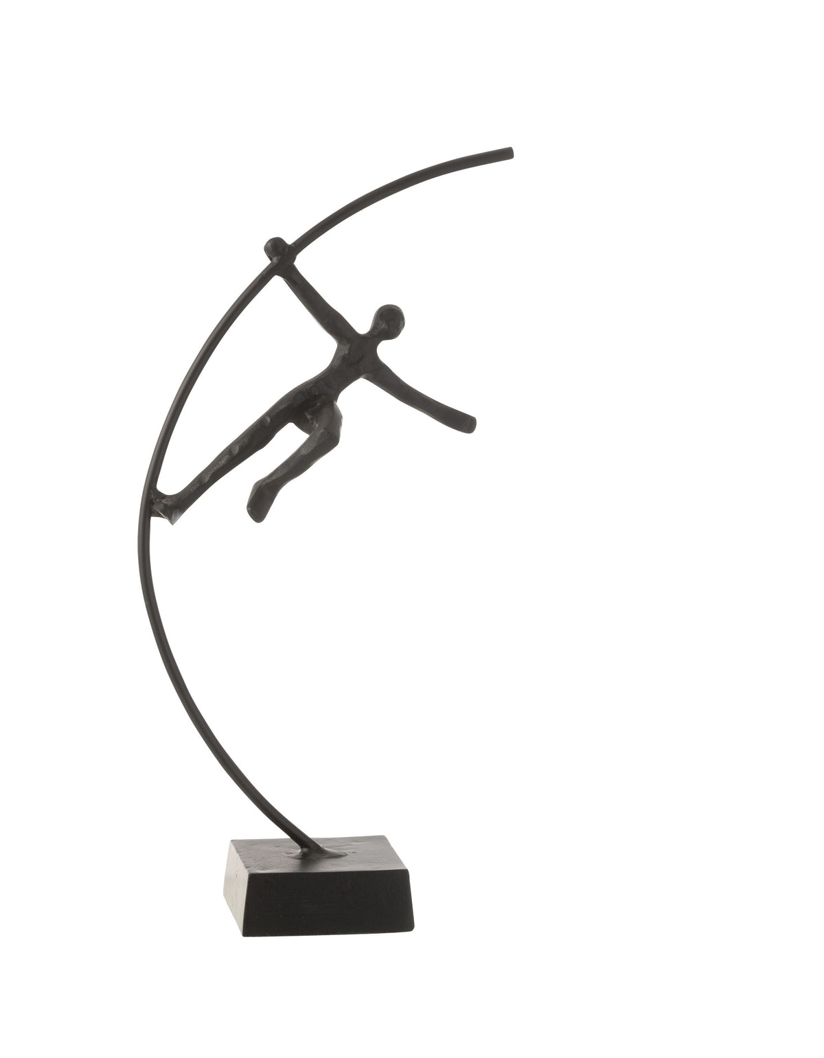 Scultura in alluminio brunito "Acrobata sull'asta: libertà"