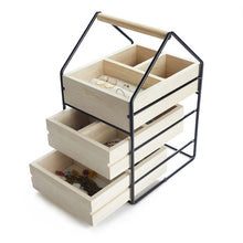 Carica l'immagine nel visualizzatore di Gallery, Portagioie in legno e metallo "House"