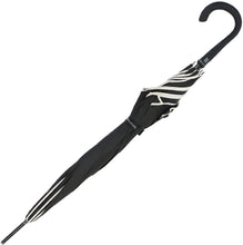 Carica l'immagine nel visualizzatore di Gallery, Ombrello lungo con apertura automatica "Easymatic: Sunflower" Pierre Cardin nero con bordo bianco