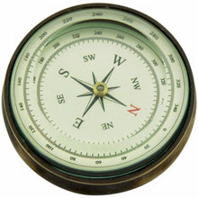 Carica l'immagine nel visualizzatore di Gallery, Bussola in ottone anticato con vetro convesso
