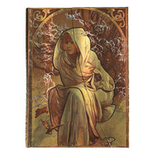 Carica l'immagine nel visualizzatore di Gallery, Quaderno Mini a righe a con copertina rigida ed elastico "Mucha - Nella Neve" Paperblanks