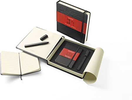 Set quaderno a righe con copertine rigida e penna roller Moleskine"