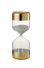 Carica l'immagine nel visualizzatore di Gallery, Clessidra cilindrica con rifinitura dorata grande