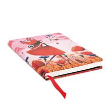 Carica l'immagine nel visualizzatore di Gallery, Quaderno midi a righe a copertina rigida con elastico "Campo di Papaveri"