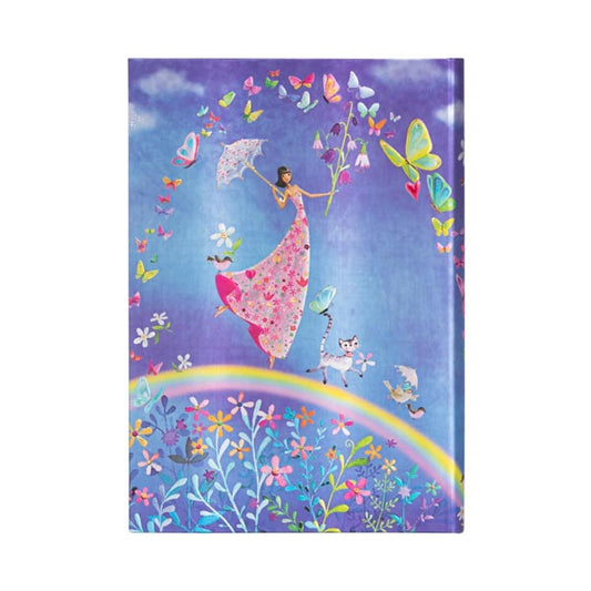 Quaderno midi a righe a copertina rigida con elastico "Arcobaleno Primaverile"