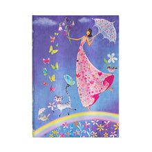 Carica l'immagine nel visualizzatore di Gallery, Quaderno midi a righe a copertina rigida con elastico "Arcobaleno Primaverile"