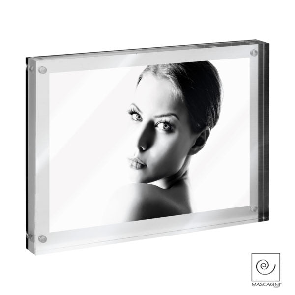 Portafoto acrilico trasparente double face "Initial"