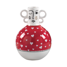 Carica l'immagine nel visualizzatore di Gallery, Vaso ad anfora portafiori in ceramica "Donna sorridente"