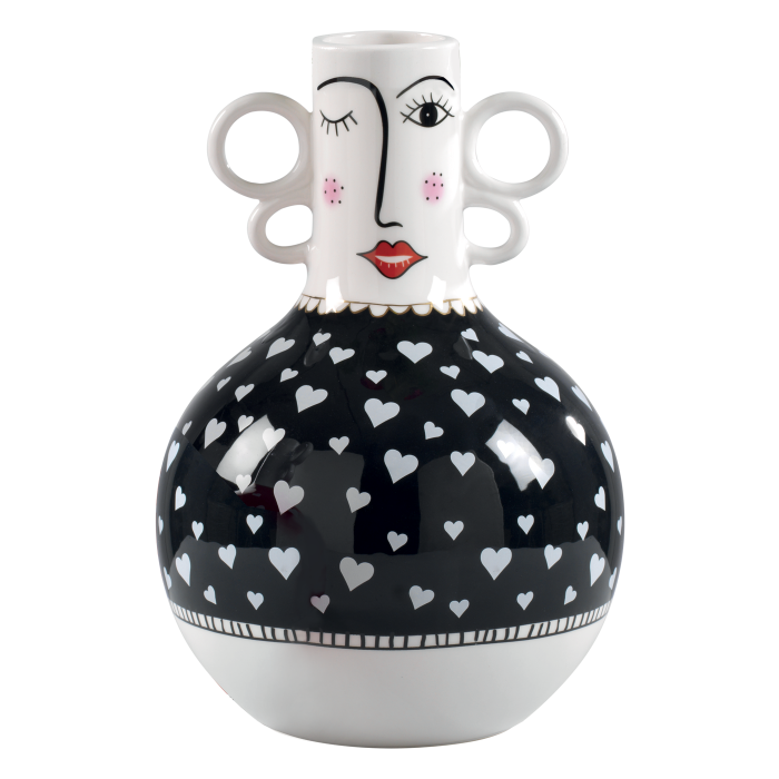 Vaso ad anfora portafiori in ceramica "Donna sorridente"