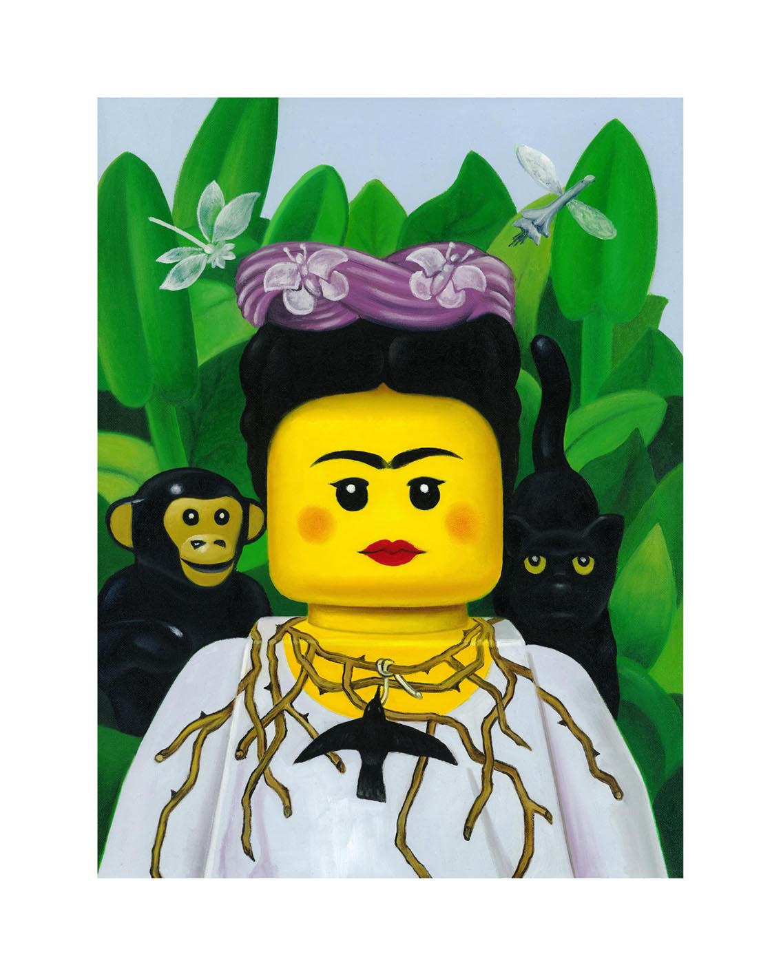 Grafica di Stefano Bolcato "SCIMMIA E COLLANA - FRIDA KAHLO"