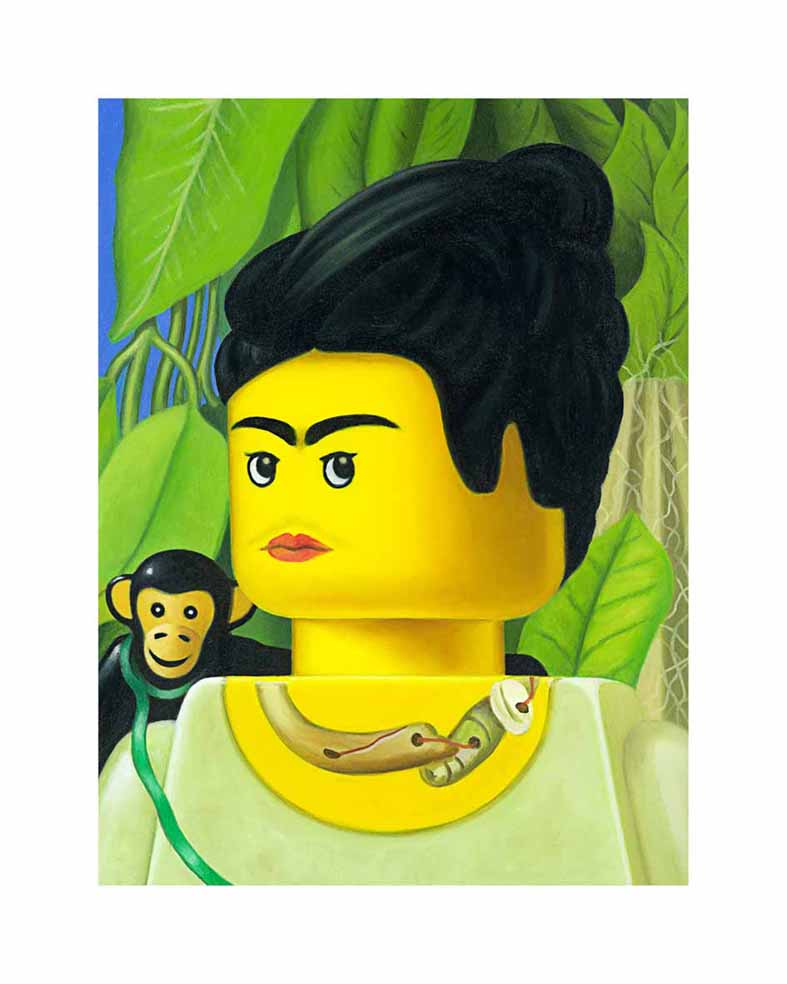 Grafica di Stefano Bolcato "SCIMMIA E COLLANA - FRIDA KAHLO"