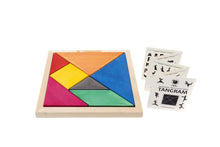 Carica l'immagine nel visualizzatore di Gallery, Cofanetto gioco in legno "Tangram dei Colori"