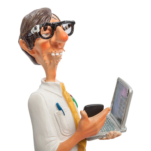 Scultura in resina Guillelmo Forchino "The computer Expert"