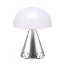 Carica l'immagine nel visualizzatore di Gallery, Lampada led portatile grande con speaker "Mina L Audio" Lexon argento