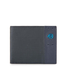 Carica l'immagine nel visualizzatore di Gallery, Portafogli da uomo in tessuto e pelle Piquadro blu
